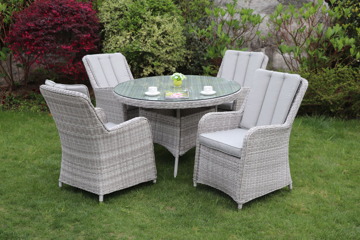 MONACO - Verona 4 Seater Round Set - 5 YEAR GUARANTEE