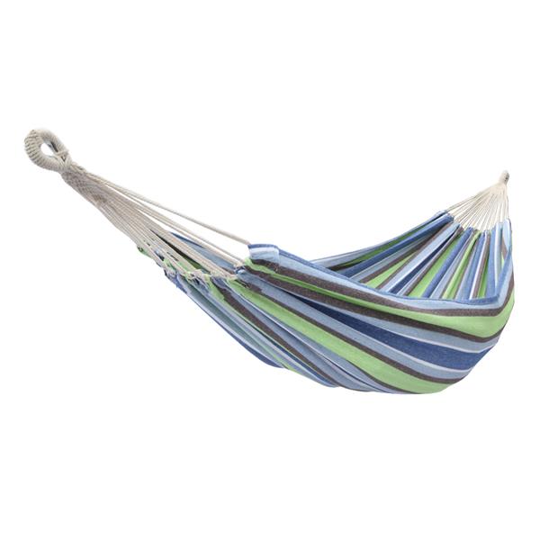 Luxury Garden Party 200*150cm Portable Polyester & Cotton Hammock Green Strip