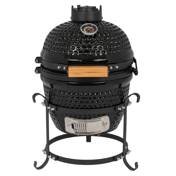 Luxury Garden Party 13in Round Ceramic Charcoal Grill Black