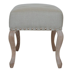 Cream Upholstered Studded Hallway Bench