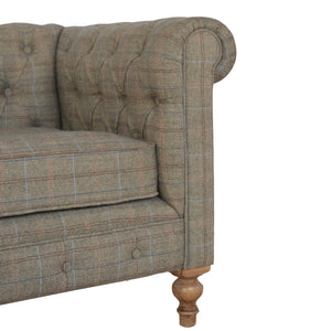 Multi Tweed 2 Seater Chesterfield Sofa