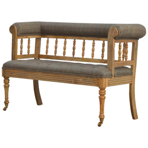 Multi Tweed Deep Button Hallway Bench