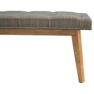 Multi Tweed Deep Button Hallway Bench