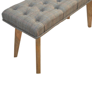 Multi Tweed Deep Button Hallway Bench