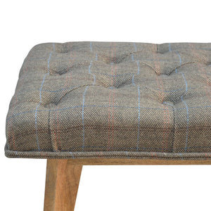 Multi Tweed Deep Button Hallway Bench