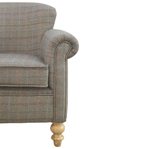 Multi Tweed Armchair with Turned Feet