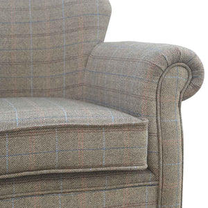 Multi Tweed Armchair with Turned Feet