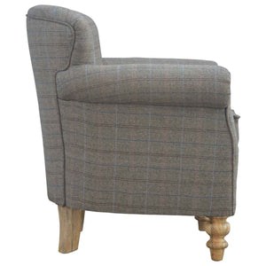 Multi Tweed Armchair with Turned Feet