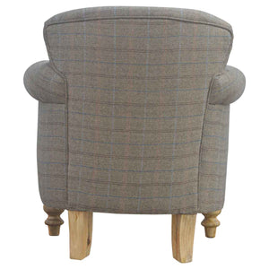 Multi Tweed Armchair with Turned Feet