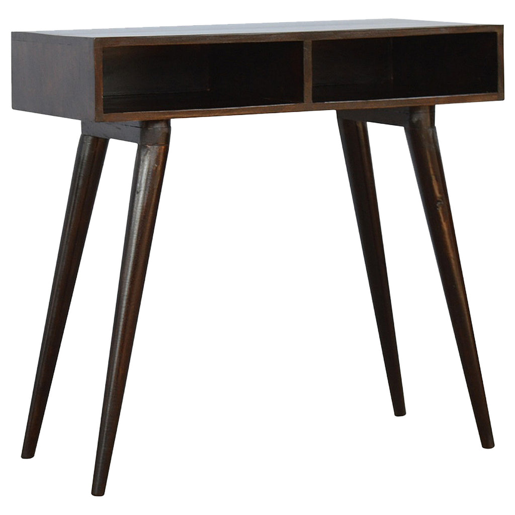 Walnut Nordic Style Writing Desk with 2 Open Slots