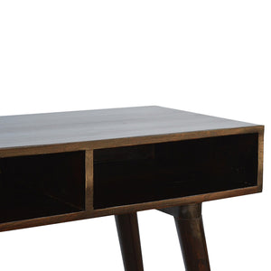 Walnut Nordic Style Writing Desk with 2 Open Slots