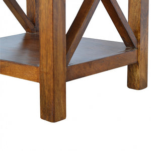 Solid Wood Criss-Cross End Table