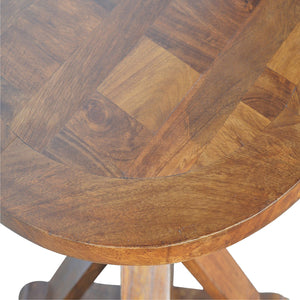 Chestnut Round Solid Wood Table With Tristle Base