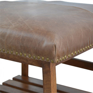 Buffalo Hide Square Foot Stool