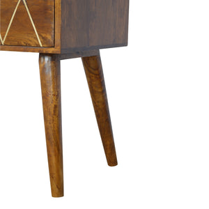 Geometric Brass Inlay 4 Drawer Console Table