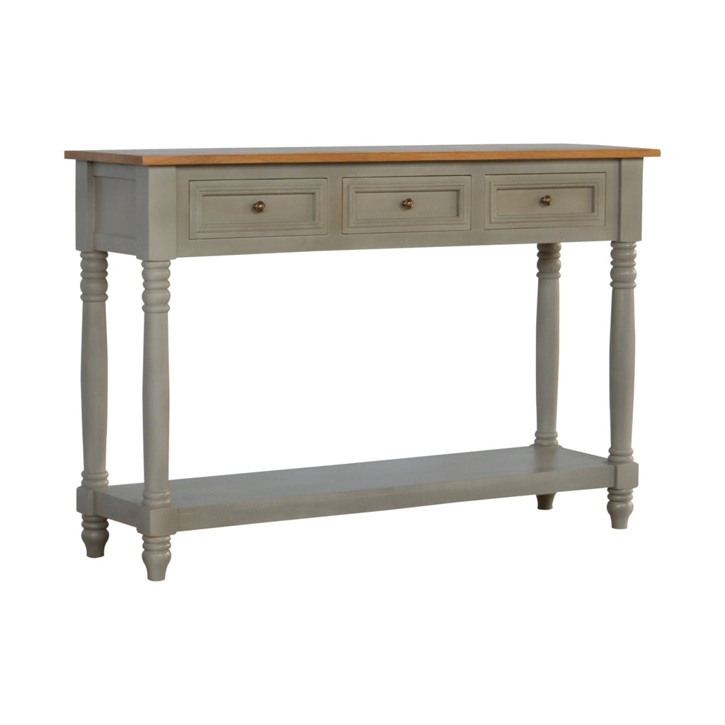 Grey Painted Console Table with Turned Legs