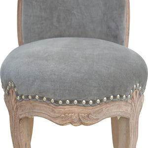 Grey Velvet Studded Chair