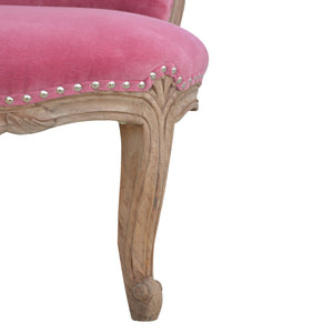 Pink Velvet Studded Chair