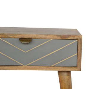 Sleek Cement Brass Inlay Bedside