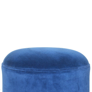 Royal Blue Velvet Nordic Style Footstool