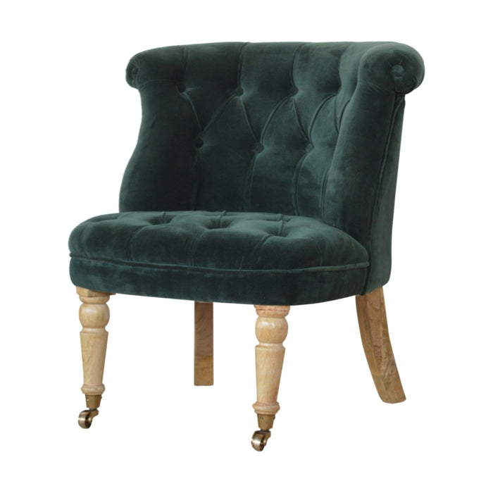 Emerald Green Velvet  Accent Chair