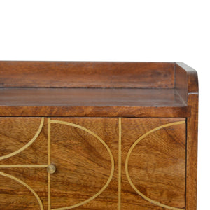 Chestnut Gold Inlay Abstract Bedside