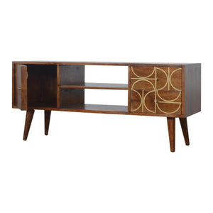 Chestnut Gold Inlay Abstract Media Unit