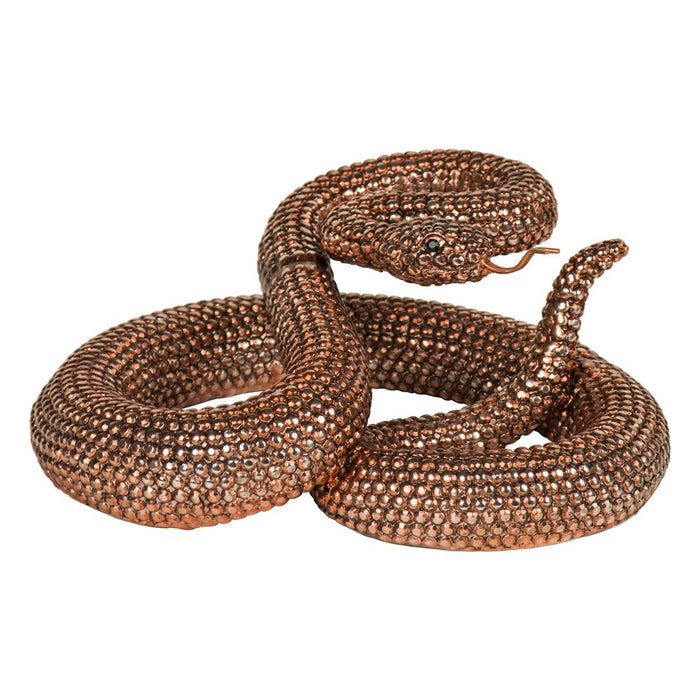 Bronze Coiled Rattlesnake Figurine Set of 18 pieces