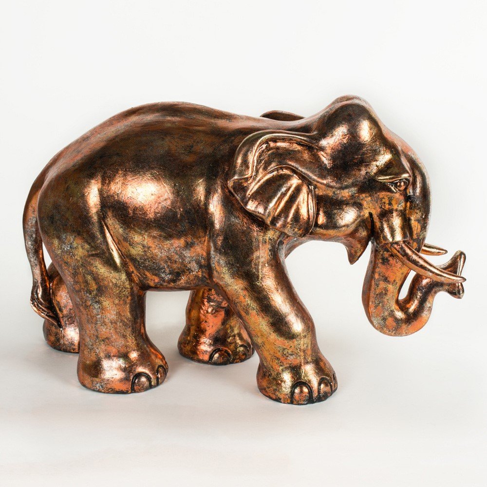 Small Copper Brushed Elephant Figurine Set of 3 units